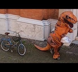 В Испании одеваются в костюмы динозавров, чтобы обойти карантин