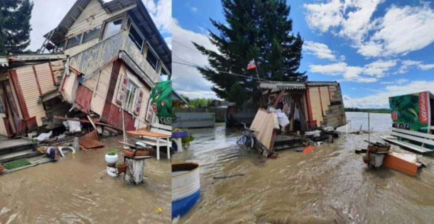 В Иркутской области река вышла с берегов и унесла дом