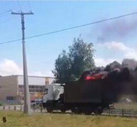 По Тольятти промчался грузовик, из которого валил черный дым